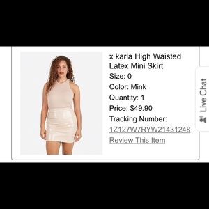 X Karla high wasted latex mini skirt